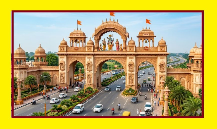 Lucknow: श्रद्धालुओं के स्वागत के लिए अयोध्या-लखनऊ मार्ग पर भव्य गेट कॉम्प्लेक्स तैयार