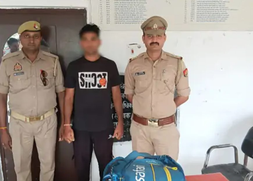 Hathras: देशी शराब तस्कर गिरफ्तार तीस क्वार्टर अवैध देशी शराब बरामद