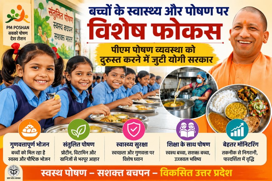 बच्चों के स्वास्थ्य और पोषण पर विशेष फोकस, पीएम पोषण व्यवस्था को दुरुस्त करने में जुटी योगी सरकार
