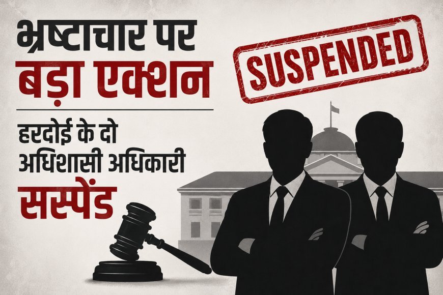 Lucknow : भ्रष्टाचार पर बड़ा एक्शन- रिश्वत के आरोपों में हरदोई के दो अधिशासी अधिकारी सस्पेंड