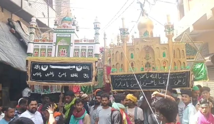 Sambhal : “या हुसैन” की सदाओं से गूंजा सम्भल, सातवीं मोहर्रम के विशाल जुलूस में उमड़ा आस्था का सैलाब