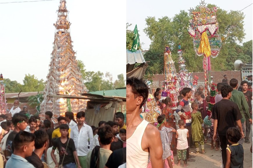 Sitapur : खैराबाद में अकीदत के साथ निकाला गया मुहर्रम का जुलूस, हिन्दू-मुस्लिम भाईचारे की दिखी अनूठी मिसाल