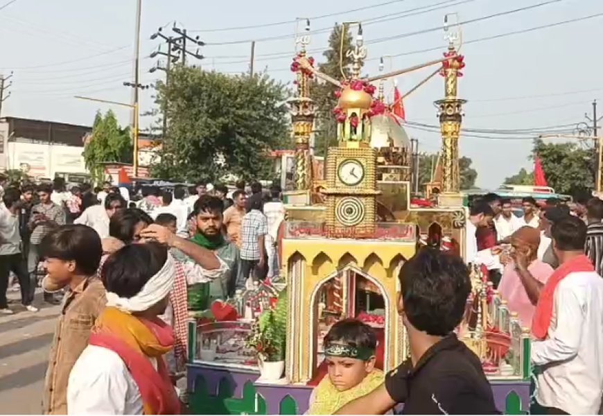Sambhal : मुहर्रम पर उमड़ा अकीदतमंदों का सैलाब, इमाम हुसैन की शहादत की याद में निकले ताज़िये और मातमी जुलूस