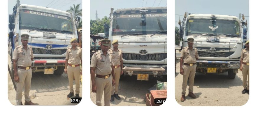 Saharanpur : सहारनपुर में अवैध खनन पर बड़ा एक्शन, पुलिस ने सीज किए 7 डम्फर
