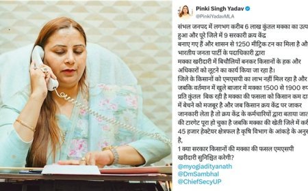 सम्भल में मक्का खरीद पर बवाल! असमोली विधायक पिंकी यादव ने BJP पर किसानों का हक लूटने का लगाया आरोप