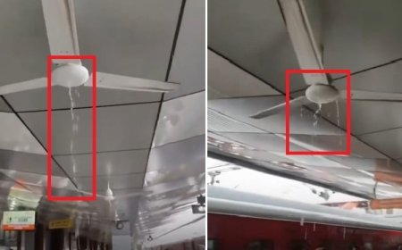 Varanasi Banaras Railway Station Viral Video: तेज बारिश के बाद बनारस रेलवे स्टेशन की छत से टपका पानी, सोशल मीडिया पर वीडियो वायरल