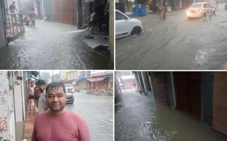 Sambhal: घुटनों से ऊपर पानी, घर-दुकानों में घुसा सैलाब, खुली नगर पंचायत की तैयारी की पोल