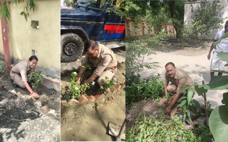Hardoi News: अरवल थाने में एक पेड़ मां के नाम अभियान, थानाध्यक्ष अनिल कुमार सिंह ने टीम के साथ रोपे पौधे