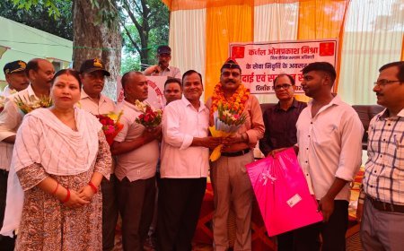 हरदोई में कर्नल ओपी मिश्र का भव्य विदाई समारोह आयोजित, नवागंतुक अधिकारी कमाण्डर राजीव पाठक का स्वागत, शहीदों को किया नमन