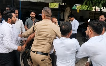 Bazpur: अधिवक्ताओं की विजिलेंस टीम के साथ तीखी झड़प हुई पुलिस मौके पर पहुंची 