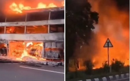 Tamil Nadu Bus Fire: तमिलनाडु के पेरंबलूर में चलती स्लीपर बस में लगी भीषण आग, बाल-बाल बचे 23 यात्री