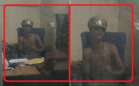 HAPUR VIDEO VIRAL: पुलिस गायब, शराबी बना 'दरोगा'... कुर्सी पर बैठकर चलाने लगा चेक पोस्ट!