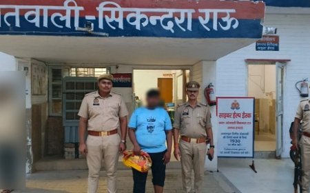 Hathras: सिकंदराराऊ पुलिस ने 21 क्वार्टर अवैध शराब के साथ युवक को दबोचा