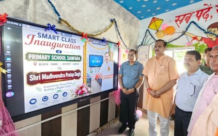 Hardoi: साण्डी के प्राथमिक विद्यालय सनफरा में स्मार्ट क्लास और आधुनिक फर्नीचर का लोकार्पण, विधायक माधवेन्द्र प्रताप सिंह 'रानू ' ने किया शुभारंभ