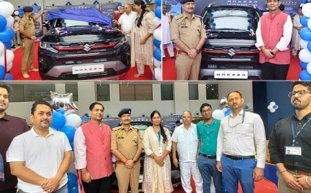 Hardoi: कॉन्सेप्ट कार्स में नई मारुति सुजुकी ब्रेज़ा का भव्य शुभारंभ, सीओ ट्रैफिक अनुज मिश्रा ने किया लॉन्च