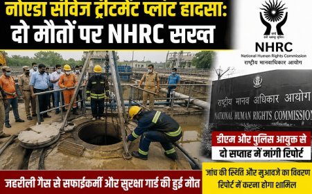 नोएडा सीवेज ट्रीटमेंट प्लांट हादसा: दो मौतों पर NHRC सख्त, डीएम और पुलिस आयुक्त से दो सप्ताह में मांगी रिपोर्ट
