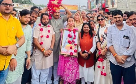 Hardoi: भाजपा का समरसता अभियान- गुरु रविदास की पावन माटी के साथ हरदोई में निकली शोभायात्रा