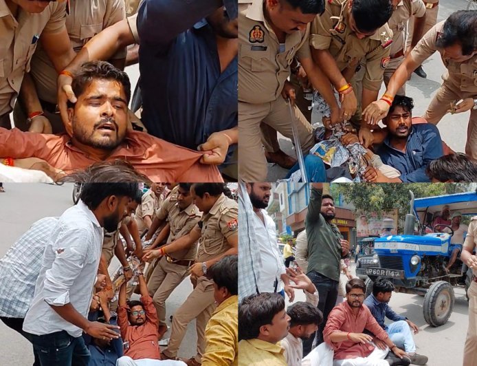 दिल्ली छात्र लाठीचार्ज का विरोध: बलिया में बवाल, पुलिस-छात्र आमने-सामने, छात्र नेता हिरासत में