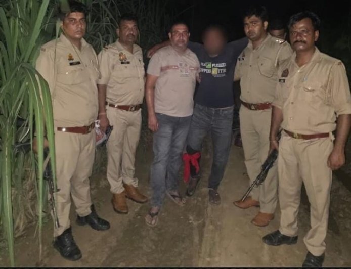 Saharanpur: कोतवाली देहात पुलिस मुठभेड़ में गौकशी का वांछित आरोपी अलीशान घायल, तमंचा व बाइक बरामद।