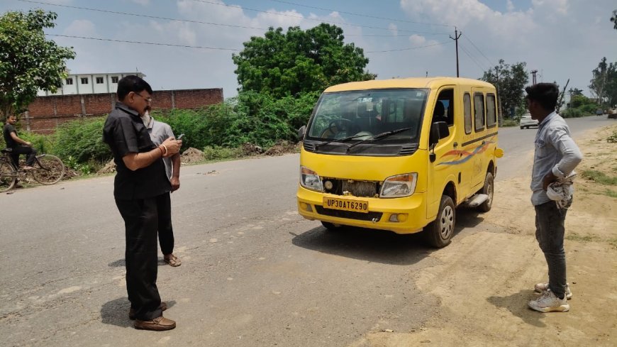 'मिशन सेफ फ्यूचर' में बड़ा एक्शन, 2 अनफिट स्कूली वाहनों का चालान, स्कूल के नाम पर चल रही निजी गाड़ी सीज
