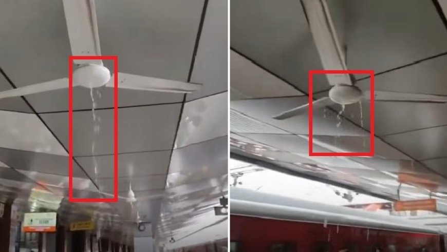 Varanasi Banaras Railway Station Viral Video: तेज बारिश के बाद बनारस रेलवे स्टेशन की छत से टपका पानी, सोशल मीडिया पर वीडियो वायरल