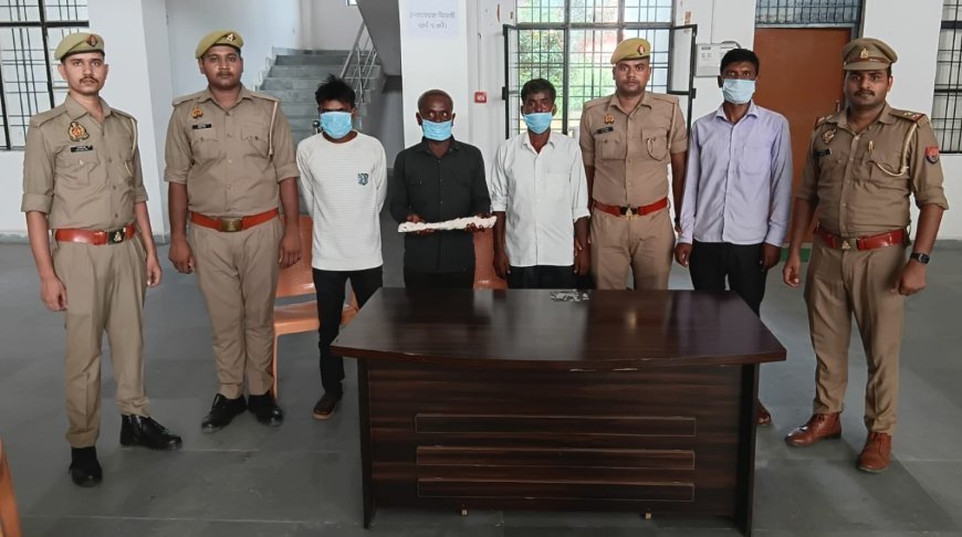 Hardoi: खेत पर मारपीट और बैंके से हमला करने वाले चार आरोपी गिरफ्तार, घटना में प्रयुक्त बांका बरामद