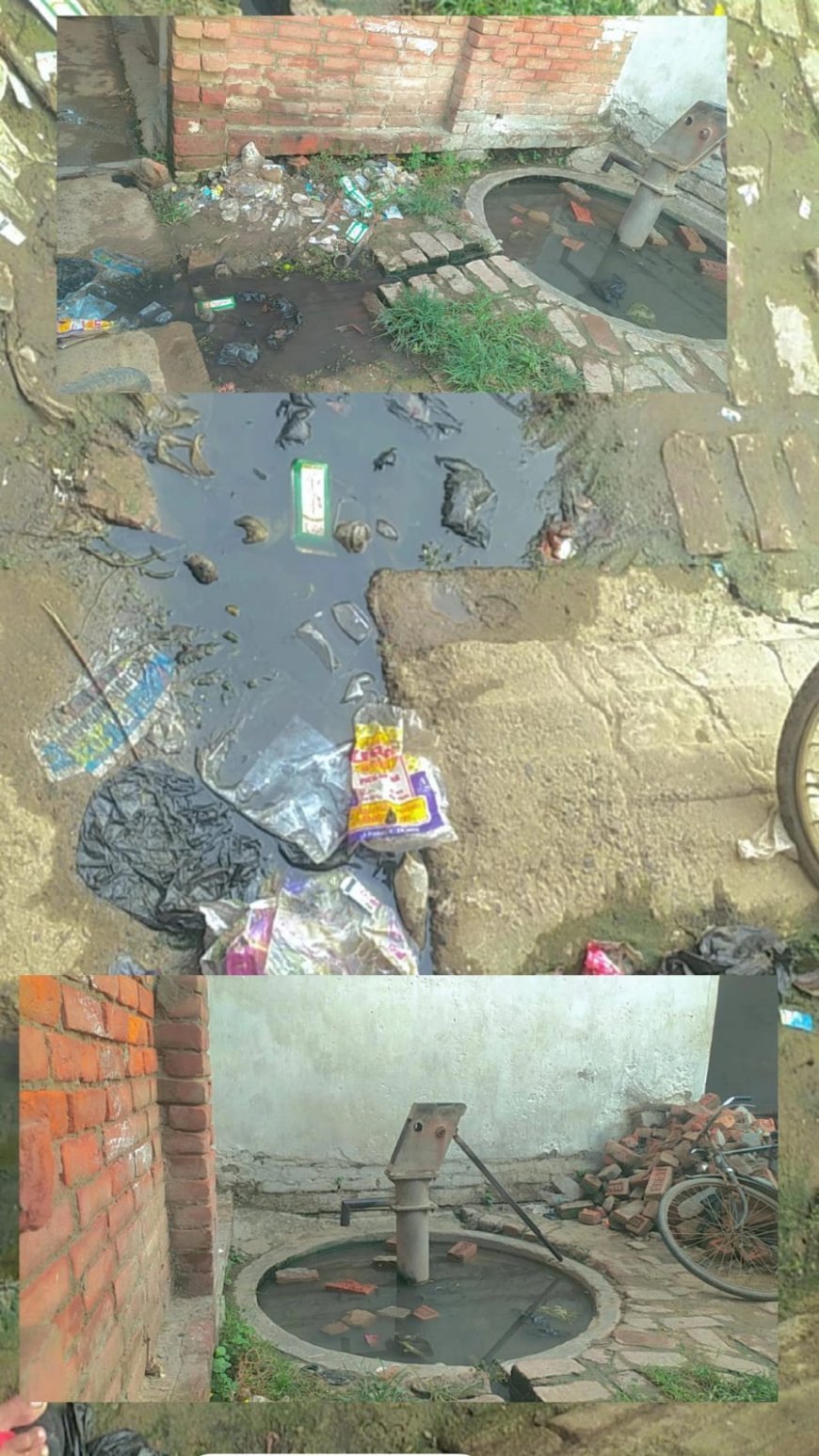 सीतापुर के राठौरपुर में सरकारी नल के पास जलभराव से ग्रामीण परेशान, गंभीर बीमारियों के फैलने का खतरा