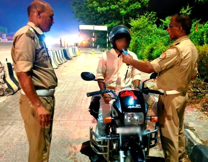सीतापुर में 'ऑपरेशन मीट एंड ग्रीट' का असर: नियमों की अनदेखी पर भारी जुर्माना, शराब पीकर गाड़ी चलाने वालों पर सख्त कार्रवाई