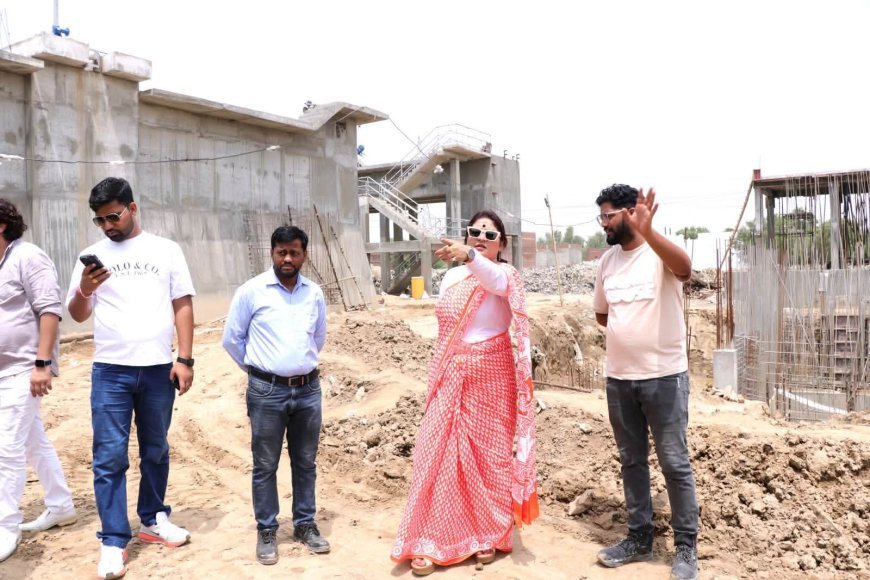 हाथरस में नमामि गंगे परियोजना का निरीक्षण: पालिकाध्यक्ष श्वेता चौधरी ने परखी काम की गुणवत्ता, जल्द पूरा करने के निर्देश