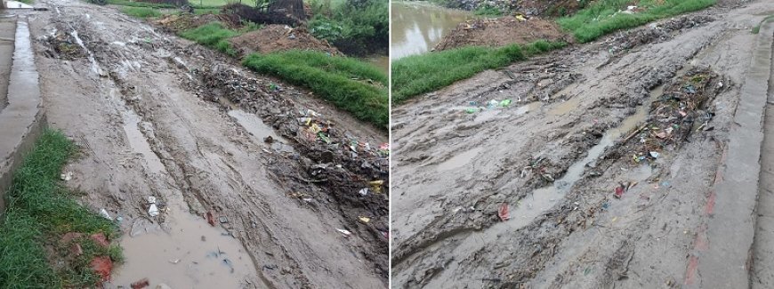 Hardoi: सांडी के मंगरौरा में कीचड़ में तब्दील हुई सड़क, राहगीरों व स्कूली बच्चों का निकलना दूभर