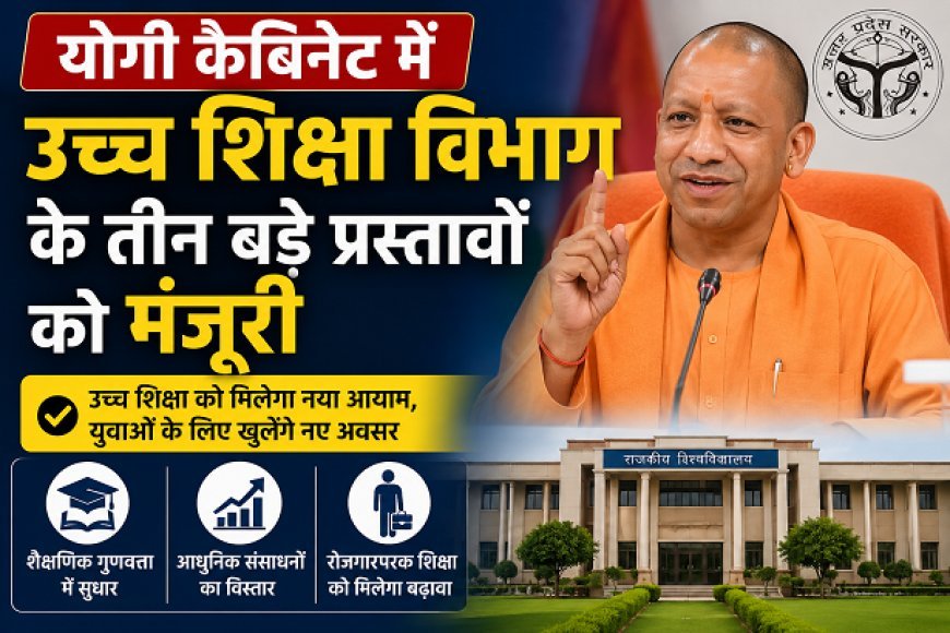 योगी कैबिनेट का बड़ा फैसला: उच्च शिक्षा विभाग के तीन अहम प्रस्तावों को मिली मंजूरी