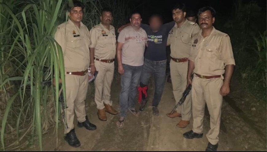 Saharanpur: कोतवाली देहात पुलिस मुठभेड़ में गौकशी का वांछित आरोपी अलीशान घायल, तमंचा व बाइक बरामद।