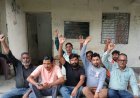 सासनी में बिजली संविदा कर्मियों का धरना पांचवें दिन भी जारी, मांगों को लेकर की उग्र नारेबाजी