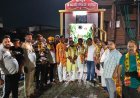 हाथरस के चमत्कारी गणेश मंदिर में हरियाली तीज पर सजा भव्य फूल बंगला, 51 दीपों से हुई महाआरती
