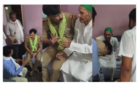 बजरंग दल कार्यकर्ता से सख्ती, मौलाना के पैर छूते दिखे कोतवाल! वायरल वीडियो से सम्भल में छिड़ी नई बहस