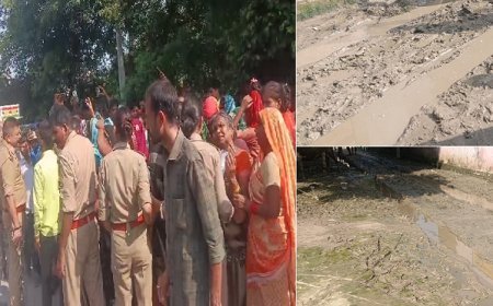 Hardoi: विकास कार्यों की अनदेखी से भड़के ग्रामीण, सांडी-श्री मऊ मार्ग पर लगाया जाम
