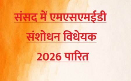 संसद में एमएसएमईडी संशोधन विधेयक 2026 पारित, जानें एमएसएमई क्षेत्र को क्या मिलेंगे बड़े फायदे