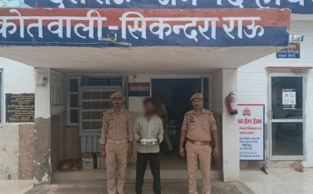 Hathras: अवैध तमंचा और कारतूस के साथ युवक गिरफ्तार