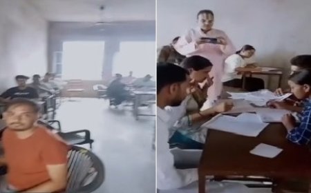 Sikar Mass Cheating Case: राजस्थान के सीकर में एक-दूसरे की कॉपी देखकर लिखते दिखे छात्र, विश्वविद्यालय ने रद्द की PGDCA परीक्षा