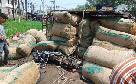 Hathras Accident News: हाथरस में मिर्च से लदा टेंपो बाइक पर पलटा, दो लोग गंभीर रूप से घायल होकर अलीगढ़ रेफर