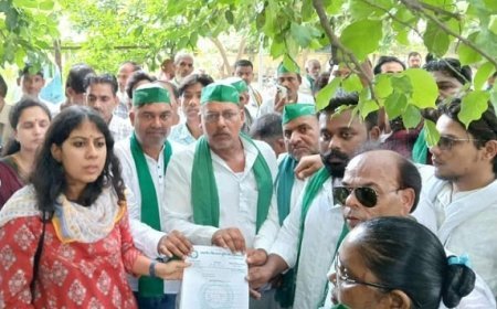 Hardoi: किसानों की छह मांगों पर भाकियू अंबावता का प्रदर्शन, एसडीएम को सौंपा ज्ञापन