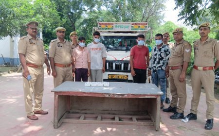 हरदोई में भैंस चोरी करने वाले गिरोह के चार सदस्य गिरफ्तार, महिंद्रा मैक्सो गाड़ी और 21500 रुपये नकदी बरामद