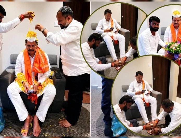 Nana Patole Feet Washing Controversy: नाना पटोले के पैर धोने पर मचा सियासी घमासान, बीजेपी बोली- 'यही है कांग्रेस का असली कल्चर'