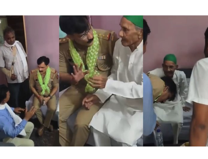 बजरंग दल कार्यकर्ता से सख्ती, मौलाना के पैर छूते दिखे कोतवाल! वायरल वीडियो से सम्भल में छिड़ी नई बहस