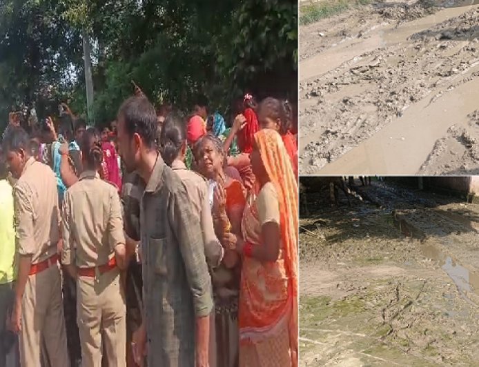 Hardoi: विकास कार्यों की अनदेखी से भड़के ग्रामीण, सांडी-श्री मऊ मार्ग पर लगाया जाम