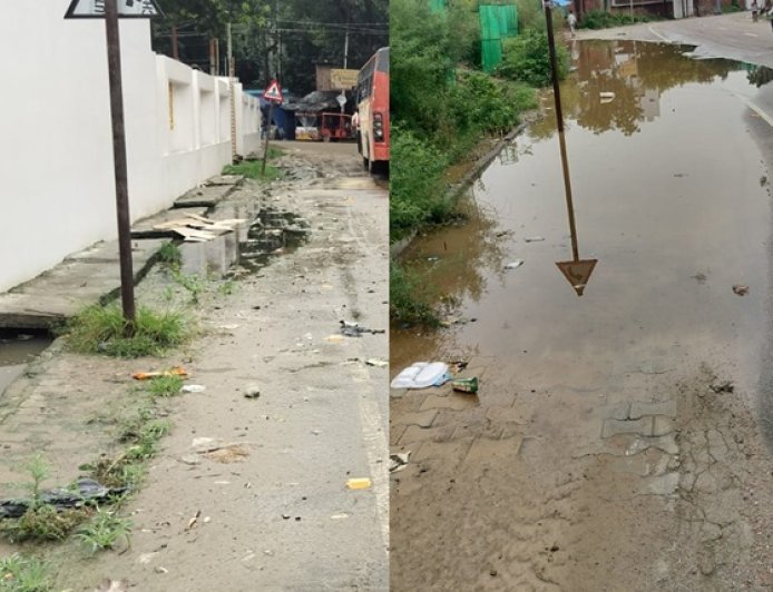 Sitapur: बारिश के बाद कीचड़ बना बाईपास के लिए मुसीबत, गंदे पानी और कीचड़ से जूझ रहे श्रद्धालु व स्कूली बच्चे 