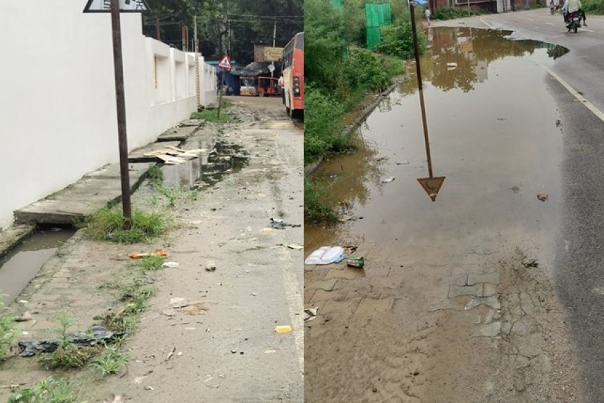 Sitapur: बारिश के बाद कीचड़ बना बाईपास के लिए मुसीबत, गंदे पानी और कीचड़ से जूझ रहे श्रद्धालु व स्कूली बच्चे 