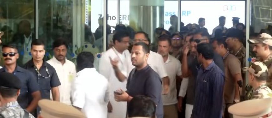 Rahul Gandhi Tamil Nadu Visit: चेन्नई पहुंचे राहुल गांधी का हवाई अड्डे पर जोरदार स्वागत, सीएम विजय से मुलाकात की संभावना 
