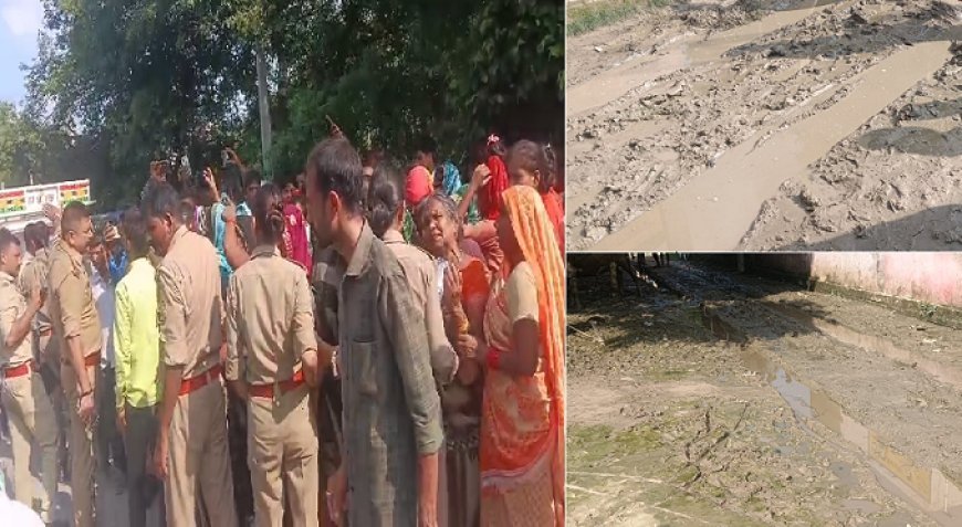 Hardoi: विकास कार्यों की अनदेखी से भड़के ग्रामीण, सांडी-श्री मऊ मार्ग पर लगाया जाम