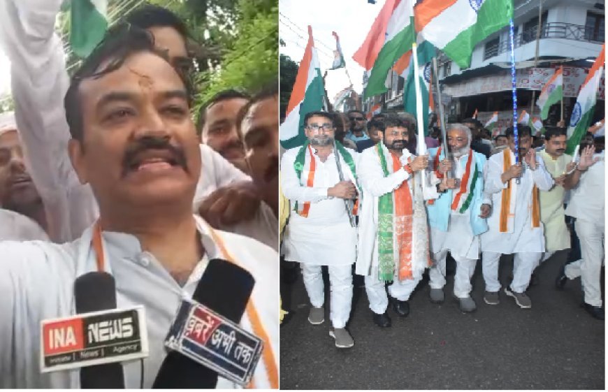 Ballia News: बलिया में तीन मंत्रियों की अगुवाई में निकली भव्य तिरंगा यात्रा, 65 मीटर लंबा राष्ट्रीय ध्वज बना आकर्षण
